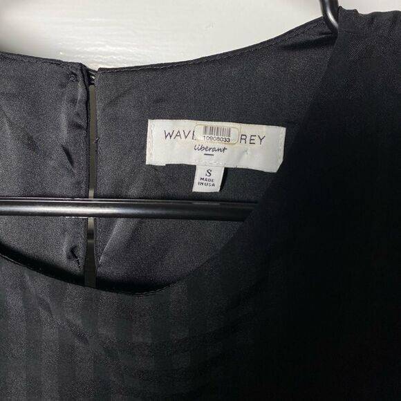 Waverly Grey | Sasha Check Pattern Drop Waist Blouson Mini Dress Black Sz Small - Picture 2 of 11